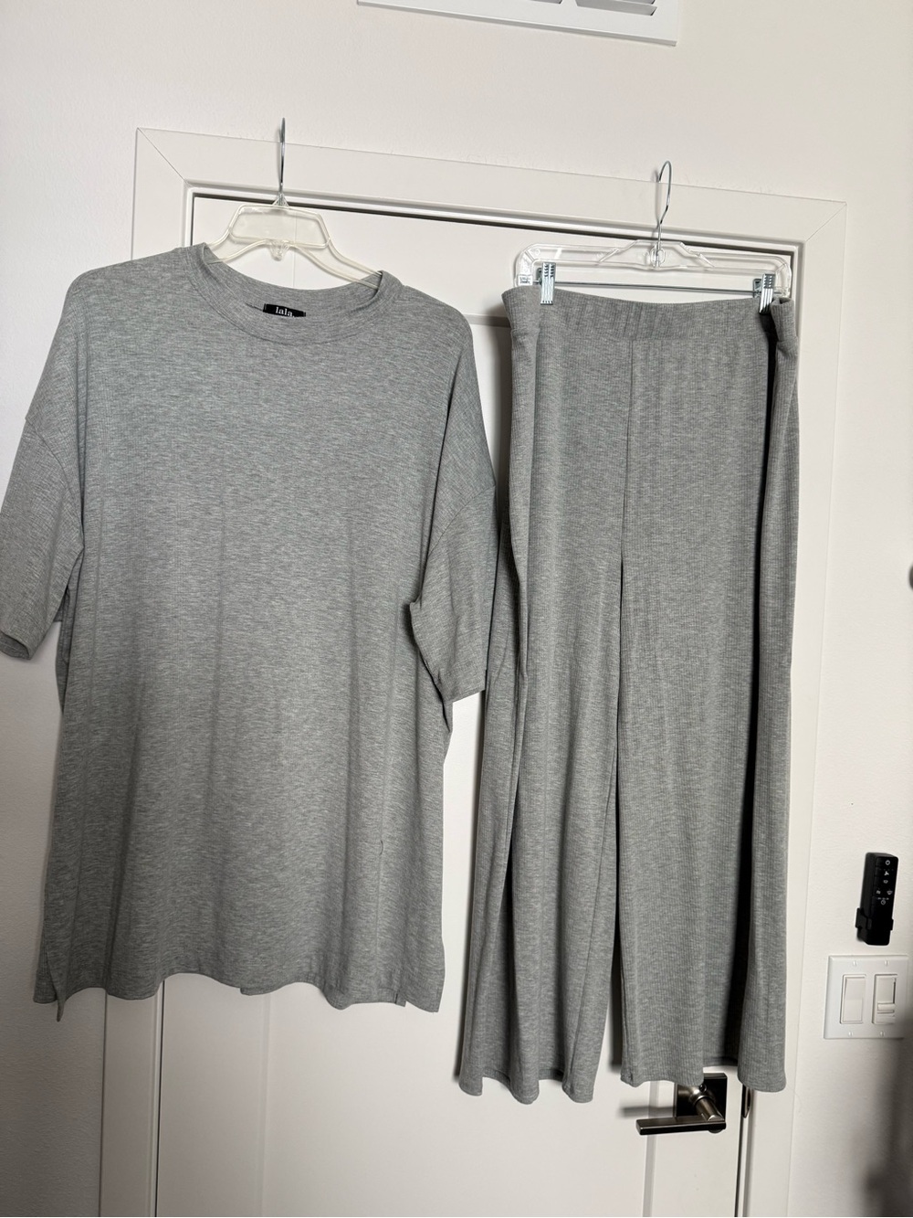 Dressed in Lala Grey Lex Ribbed Playsuit